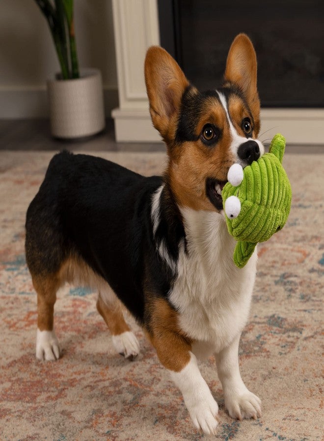 goDog PlayClean Germs Squeaky Plush Dog Toy with Odor-Eliminating Essential Oils, Chew Guard Technology - Green, Small - Image 3